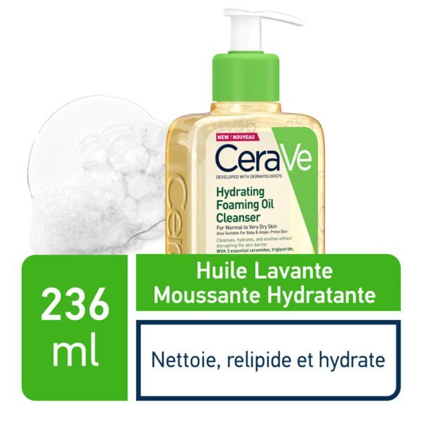 cerave huile lavante moussante hydratante peau tres seche a atopique 236ml 1
