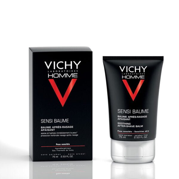 vichy homme sensi baume ca. baume apres rasage fortifiant peau sensible 75ml
