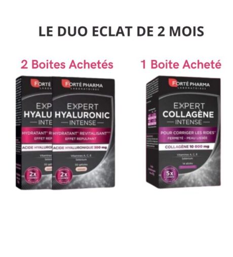 FORTE PHARMA Eclat 2 Expert Hyaluronic +1Expert Collagène Offert