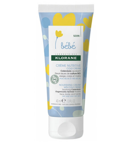 Klorane – Crème nutritive au Cold Cream et Calendula – Bébé – Peau sèche et très sèche 40 ml