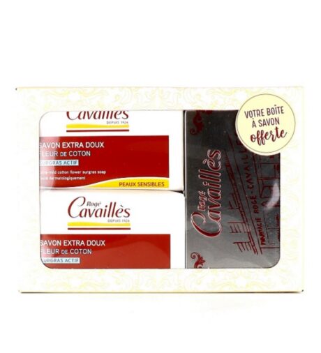 Rogé Cavaillès Savon Surgras Fleur de Coton 2x250g+1 Boite Offerte