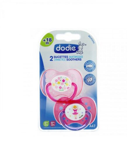 Dodie 2 Sucette Anatomique A47 +18m Duo Fille Fleurs/Danseuse