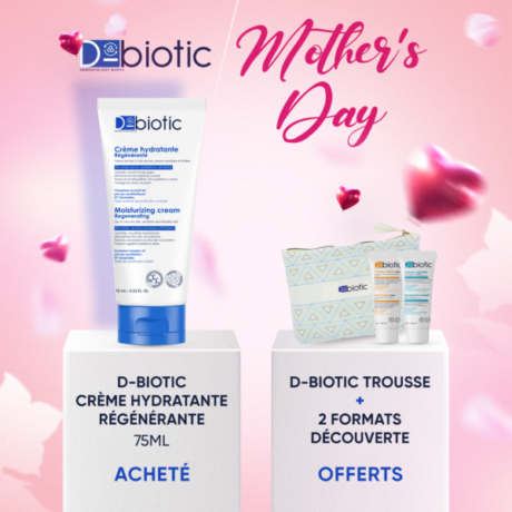 D-BIOTIC Crème Hydratante Régénérante 75 ml = Trousse + 2 Formats de Découverte Offerts