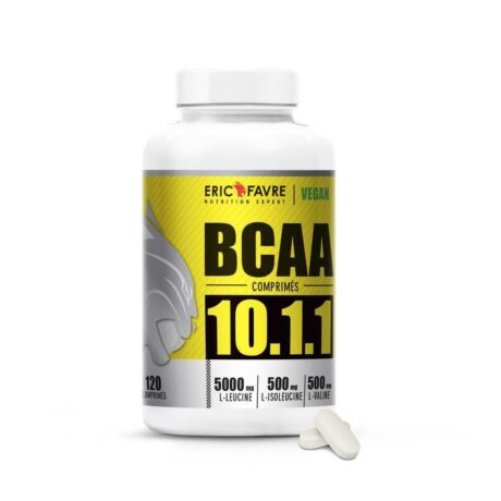 Eric Favre sport - BCAA 10.1.1 Vegan - Acides aminés essentiels - Supplément musculaire 120 comprimés