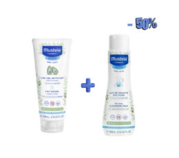 Mustela Gel 2en1 200ml+ Lait de Toilette 200ml -50%