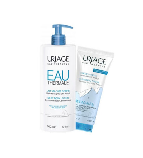 Uriage Eau Thermale Lait veloute 500ml+ Creme lavante 200ml Pack