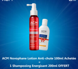 Acm Novophane Lotion anti-chute – 100 ml + Shampooing Energisant 200ml Offert