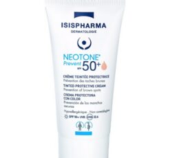 <div aria-labelledby="tab-title-description" class="woocommerce-Tabs-panel woocommerce-Tabs-panel--description panel entry-content wc-tab" id="tab-description" role="tabpanel" style="">
 <h2>Description</h2>
 <p>Neotone Prevent SPF 50 crème teintée protège et unifie votre peau. Un soin pensé pour prévenir les taches brunes et adapté aux femmes enceintes.</p>
 <p>Son : Sa teinte convient à toutes les carnations.</p>
 <p><strong>Actifs principaux :</strong></p>
 <p>Diacétyl boldine<br/>
 Prévient l’apparition des taches.<br/>
 Oxydes de fer Mélanine fractionnée<br/>
 Protègent de la lumière bleue et de l’apparition des taches.<br/>
 Filtres 100% mineraux<br/>
 Protègent la peau des effets aggravants du soleil.<br/>
 Glycérine ORIGINE NATURELLE<br/>
 Répare et renforce la barrière cutanée.</p>
 <p><strong>CONSEILS D’UTILISATION :</strong></p>
 <p><strong>Sur tout le visage, le cou et le décolleté</strong><br/>
 Appliquez Neotone Prevent quotidiennement.<br/>
 Sa texture onctueuse unifie le teint pour un résultat naturel.<br/>
 Véritable produit 3 en 1, ce soin va hydrater, maquiller et prévenir l’apparition des taches.</p>
 <p><strong>Formule testée sous contrôle dermatologique</strong><br/>
 Adaptée aux femmes enceintes et allaitantes.</p>
 </div>