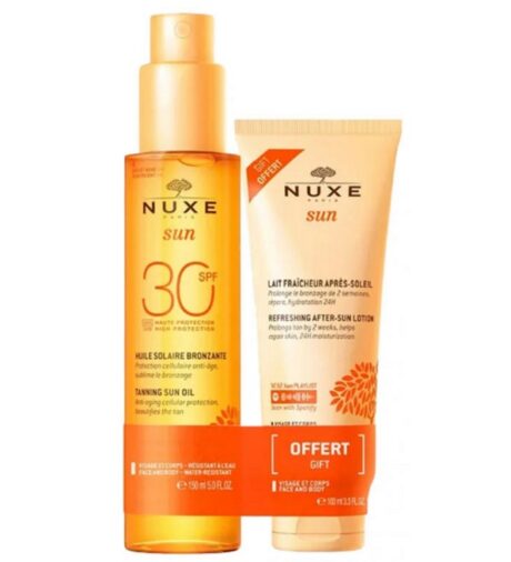 Nuxe Sun Huile Bronzage Spf30 150ml + Lait Apres Soleil 100ml