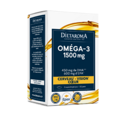 DIETAROMA – OMÉGA-3 1500 MG – CERVEAU, VISION & CŒUR – 60 CAPSULES