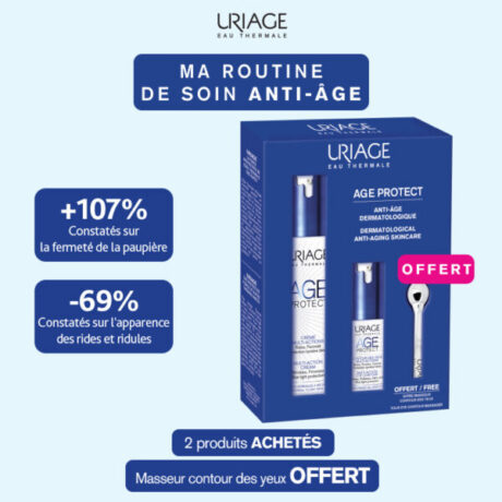 URIAGE Age protect Duo Coffret Crème Peau Normale à Sèche = Contour des Yeux + Masseur CTY