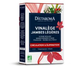 DIETAROMA – VINALÈGE JAMBES LÉGÈRES BIO – CIRCULATION & ÉLIMINATION – 20 AMPOULES