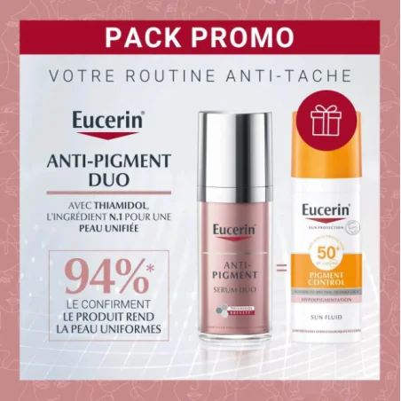 EUCERIN ANTI PIGMENT SÉRUM DUO 30ML ACHETE + EUCERIN ECRAN ANTI PIGMENT SPF50+ 50ML Offert