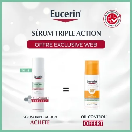 EUCERIN Dermopure Sérum Triple Action 40ML Achete + EUCERIN SUN OIL CONTROL SPF 50+ Offert