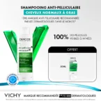 Vichy Dercos Shampooing traitant Antipelliculaire Cheveux Normaux à Gras 200ml = Mini Shampooing 50ml OFFERT