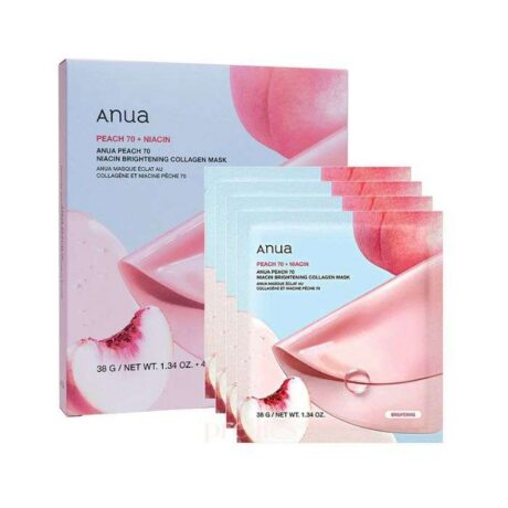 ANUA PEACH 70+ NIACIN BRIGHTNING COLLAGEN MASK PACK DE 4