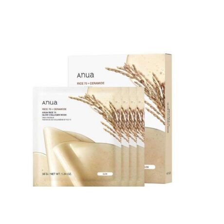 ANUA RICE 70 GLOW COLLAGEN MASK PACK DE 4
