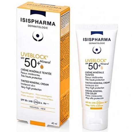 ISISPHARMA UVEBLOCK SPF 50+ CREME MINERALE TEINTEE PEAUX INTOLERANTES 40 ML 40 ml