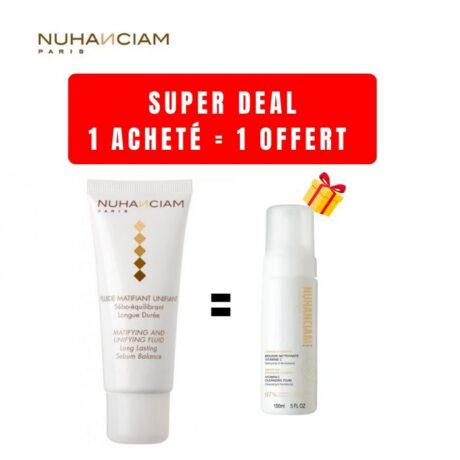 NUHANCIAM OFFRE FLUIDE MATIFIANT UNIFIANT 40ML + MOUSSE NETTOYANTE VITAMINE C 50 ML OFFERTE