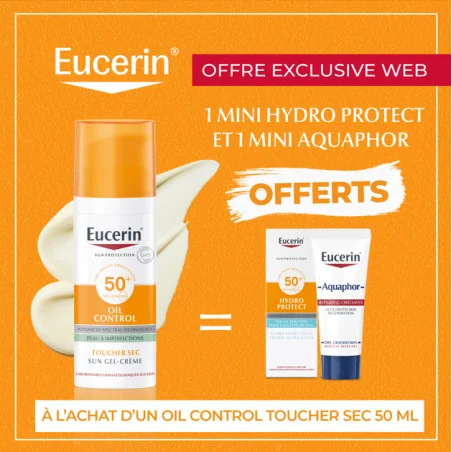 EUCERIN OFFRE WEB OIL SUN PROTECT CONTROL TOUCHER SEC 50 ML + MINI HYDRO PROTECT + MINI AQUAPHOR OFFERTS