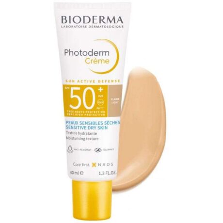 BIODERMA PHOTODERM SUN ACTIVE DEFENCE CREME SOLAIRE SPF 50 + TEINTE CLAIRE 40ML