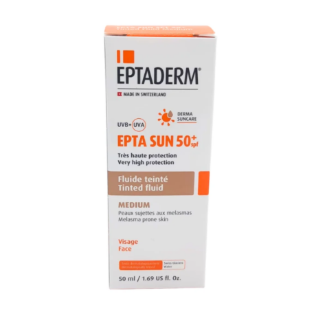 EPTADERM EPTA SUN SPF 50+ FLUIDE TEINTE MEDIUM 50 ML