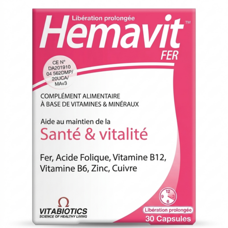 VITABIOTICS Hemavit Fer Santé et Vitalité 30 capsules