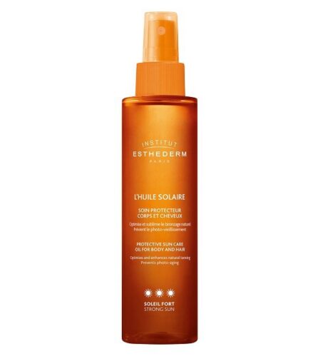Institut Esthederm Bronz L’huile Solaire Soin Protecteur Corps Et Cheveux Soleil Fort 150 Ml