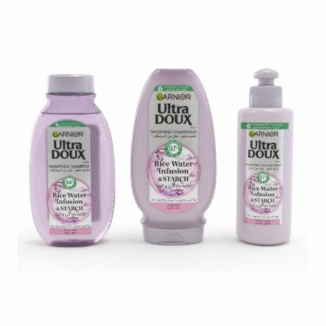 Garnier Routine Ultra Doux Rice Shampooing 200ml+ Leave-in +apres-shampooing 200ml