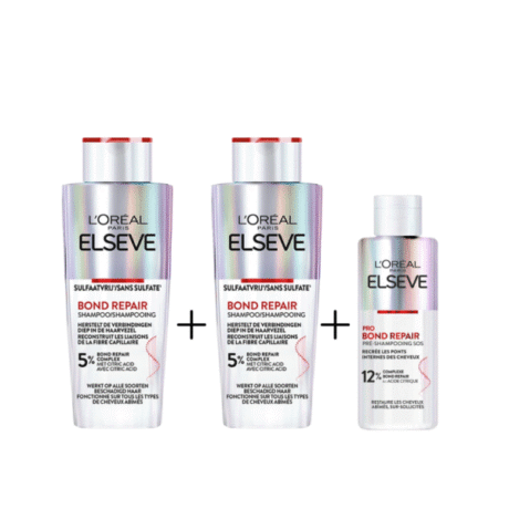 L’Oreal Paris Elseve Routine Bond Repair Shampoing 2x 200ml+Pre-Shampooing 200ml Pack