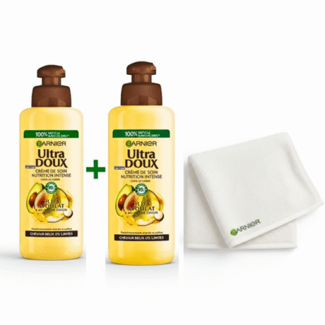 Garnier Ultra Doux Serum Hair Avocat 2x200ml + Serviette Pack