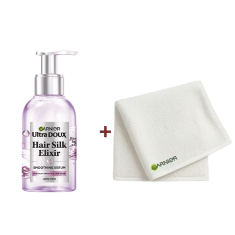 Garnier Ultra Doux Serum Hair Silk Elixir 120ml+serviette Coffret