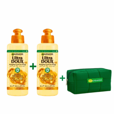 Garnier Ultra Doux Smoothing Leave In Cream X2 + Trousse