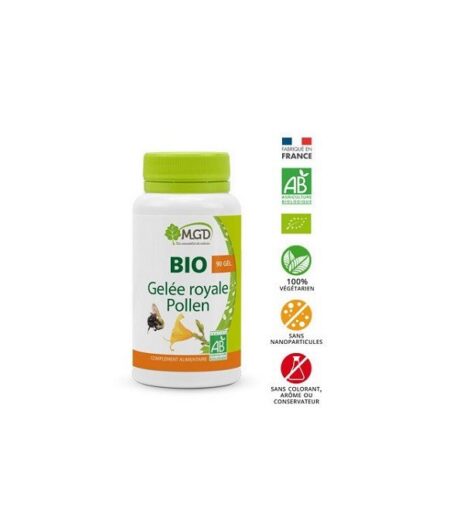 Mgd Nature Bio Gelée Royale Pollen 90 Gélules