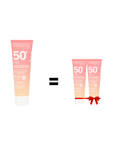 ALPHANOVA Crème Solaire Visage Très Haute Protection SPF 50+ 50ml = 2 format voyage offerts