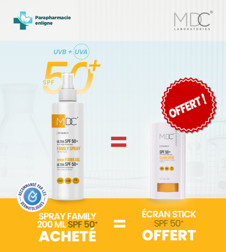 MDC Spray Family 200 ml spf50 = Ecran Stick spf50 Offert