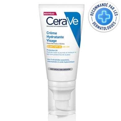 Cerave Creme Hydratante Visage Spf 30 Peaux Normales A Seches 52 Ml