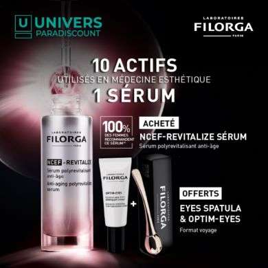 Filorga Offre Ncef Revitalize Serum 30 Ml + Optim Eyes Format Voyage Et Eyes Spatula Offerts