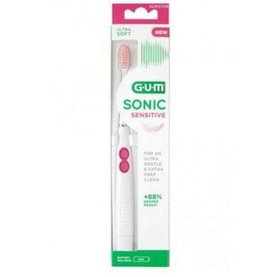 Gum Brosse A Dents Sonic Sensivital A Pile Brins Ultra Doux Ref 4101