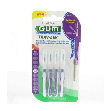Gum Manche Par 4 Unites Avec Brosette Extra Fine 1.2 Mm Ref 1512