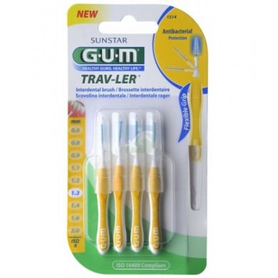 Gum Manche Par 4 Unites Avec Brosette Extra Fine 1.3 Mm Ref 1514