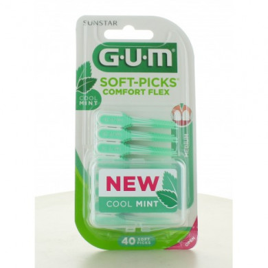 Gum Soft Pick Confort Flex 40 Unites Menthole Ref 670