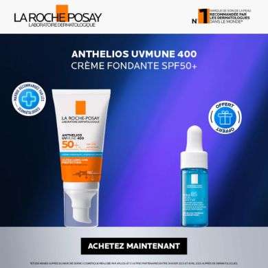 La Roche Posay Offre Anthelios Uvmune 400 Creme Hydratante Spf 50+ Invisible 50 Ml + Hyalu Serum B5 10Ml Offert
