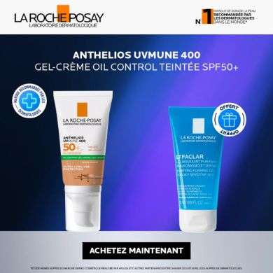 La Roche Posay Offre Anthelios Uvmune 400 Gel Creme Oil Control Teinte Spf 50 + Gel Moussant 50Ml Offert