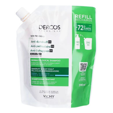 vichy dercos anti pelliculaire shampoing cheveux gras recharge ml png
