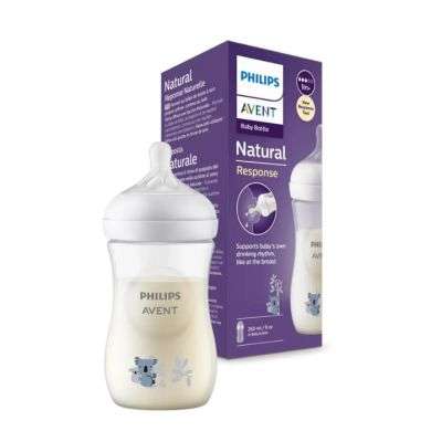 Avent Biberon Natural Response 260Ml 1M+Motif Koala