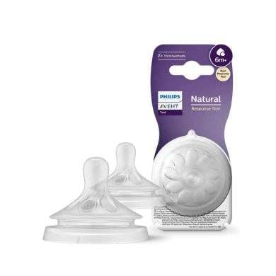 Avent Natural Response Lot De 2 Tetines 6 Mois+ Flux 6