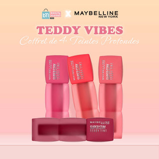 Maybelline New York Superstay Teddy Tint Blush À Lèvres – Pack De 4 Teintes 35,40,45,50