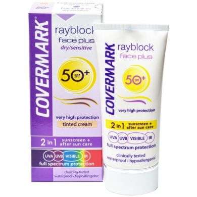 Covermark Rayblock Face Plus Peau Seche Et Sensible Teint Beige Claire Spf50+ 50Ml