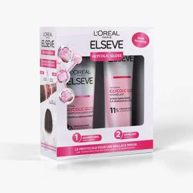 Elseve Coffret Glycolic Gloss Shampoing 200Ml + Demelant 200Ml